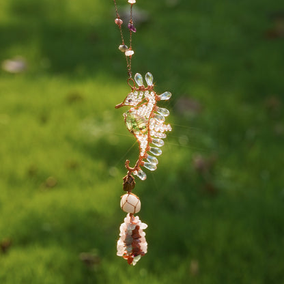 Natural Crystal Sea Horse Pendant