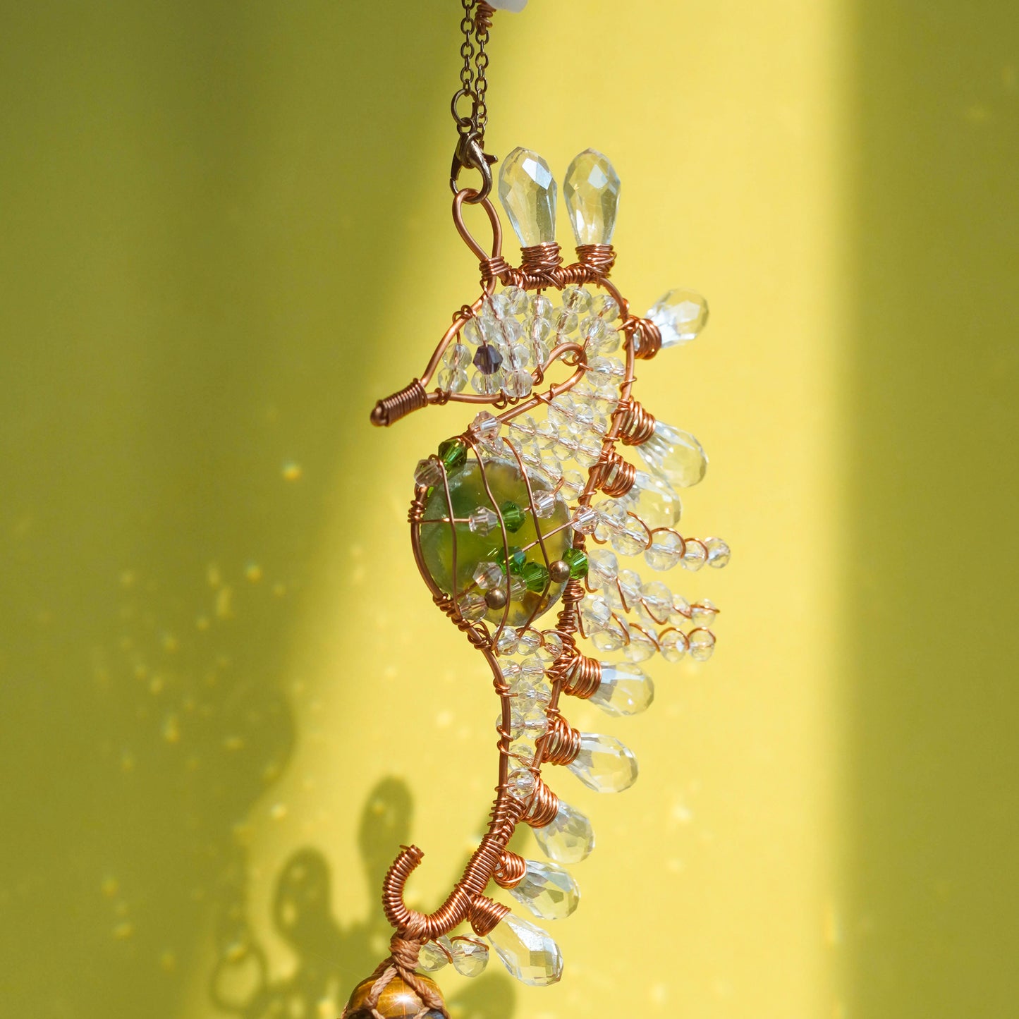 Natural Crystal Sea Horse Pendant