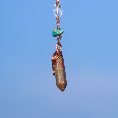 Hummingbird Citrine Tumbled Stone Hanging Crystal