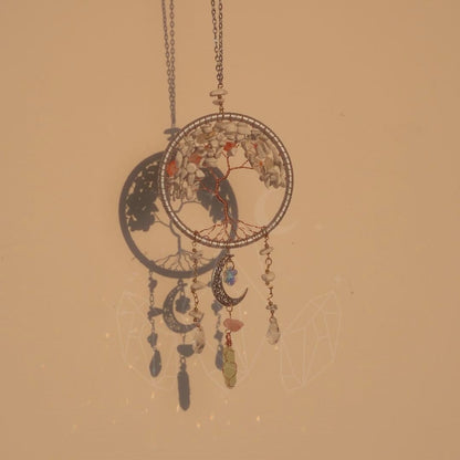 Tree of Life Crystal Moon Suncatcher