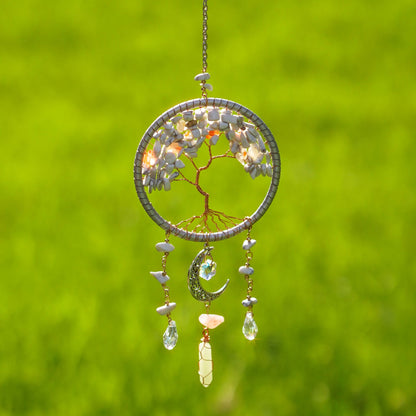 Tree of Life Crystal Moon Suncatcher